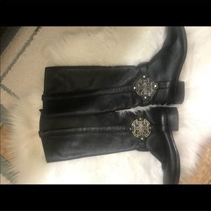 Black Tory Burch riding boots